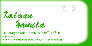 kalman hanula business card